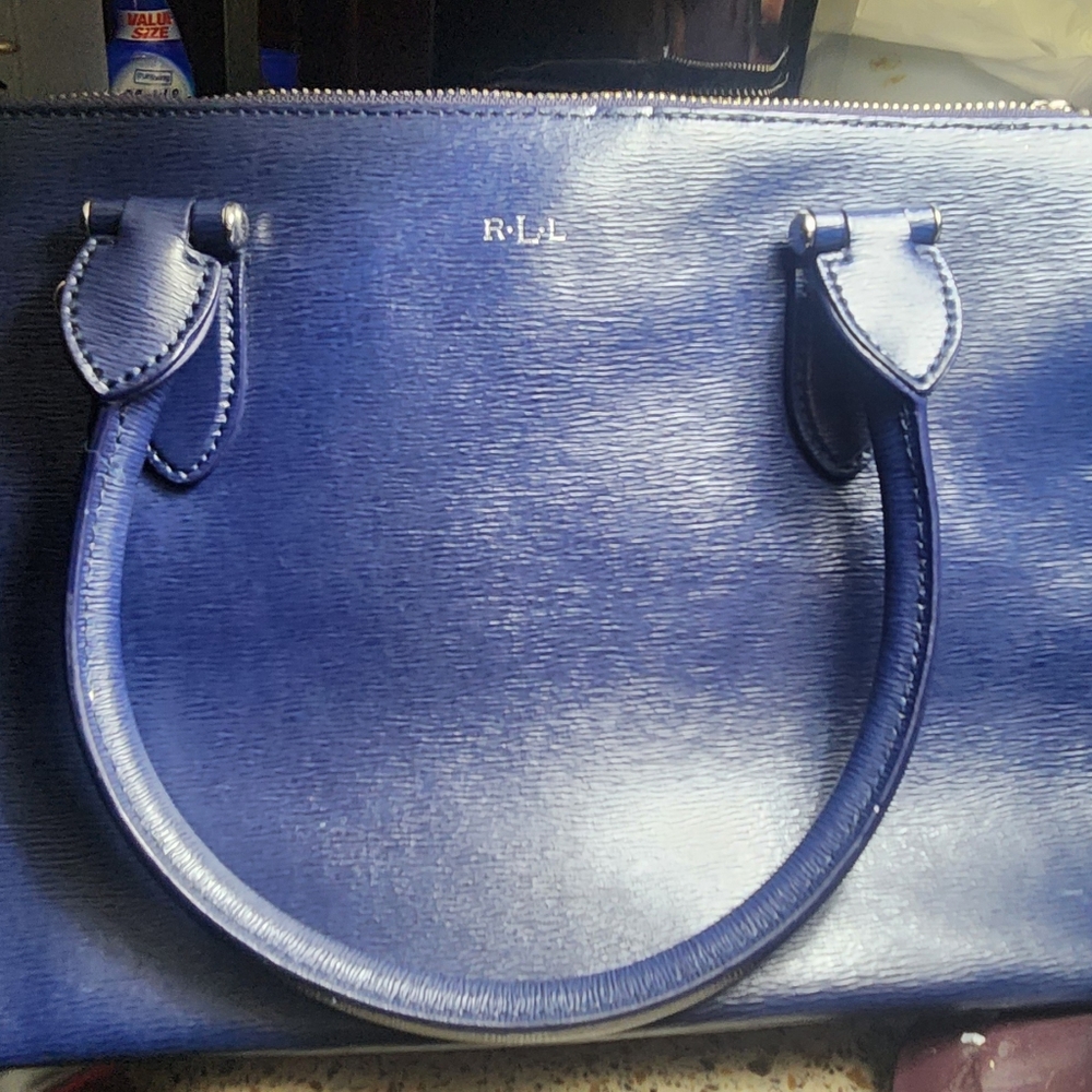 Ralph Lauren navy blue double zipper bag